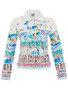 Front of the A Thousand Colors Denim Jacket style 26677 from Dolcezza in the multicolor print