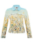 Front of the Shoreline Flowers Denim Jacket style 26727 from Dolcezza in the multicolor print
