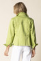 Back of the Denim Peplum Jacket style 11415 from Habitat in the color leaf