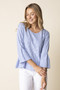 Front of the Textured Flounce Top style 38113 from Habitat in the color bluebelle