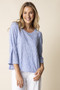 Front of the Textured Flounce Top style 38113 from Habitat in the color bluebelle