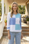Front of the Color block with stripe back style 89614 from Habitat in the color topaz