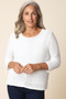 Front of the Summer Breeze Knit Topper style 85840 from Habitat in the color white