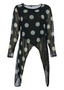 Front of the Polka-Dot Mesh Mabel Tunic style SH-4686 from Kozan in the dalmatian print