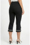 Back of the Cross Over Hem Capris style P4131BKW from Ethyl in the colors black and white