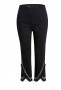 Front of the Cross Over Hem Capris style P4131BKW from Ethyl in the colors black and white