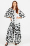 Front of the Polka Dot Wide Pants style FC261217 from Fashion Concepts in the shadow dots print