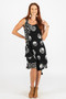 Front of the Polka Dot Tank Dress With Pocket style FC261227 from Fashion Concepts in the color black