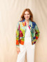 Front of the Morning Hike Jacket with Pockets style CP-92573 from Claire Desjardins in the multicolor print