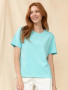 Front of the Scoop Neck T-Shirt style CS-92569 from Claire Desjardins in the color aqua