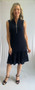 Front of  the Half Zip Ruffle Hem Dress style 207249 from Soft Works in the color black