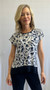 Front of the Hi-Low Split Back Top style 202314 from Soft Works in the colors navy and tan