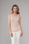 Front of the Metallic Rib Knit Tank style BCT8767TKB from Insight in the color pink gold