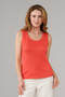 Front of the Metallic Rib Knit Tank style BCT8767TKB from Insight in the color coral