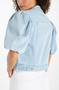 Back of the Puff Sleeve Cropped Trucker Jacket style LM1C63SSL from Liverpool Jeans in the color marine sea
