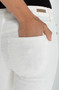 Close up of the Hannah Crop Flare W/ Wide Hem And Slit style LM4727WPD from Liverpool Jeans in the color white diamond
