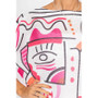 Close up of the Abstract Pic Batwing Sweater style 1125 from Look Mode in the color fuchsia