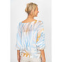 Back of the Zebra Print Batwing Sweater style 0125 from Look Mode in the colors blue and silver