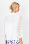 Back of the Eyelet Sleeve Tie-Front Blouse style 1782 from Look Mode in the color white