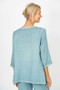 Back of the Hi Low Button Top style 13060 from Look Mode in the color lagoon