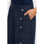 Close up of the Button Linen Pants style 9320 from Look Mode in the color navy