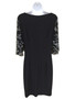 Back view of the Beaded Flutter Sleeve Dress from Frank Lyman in the color black