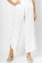Front of the Linen Pant with Detailed Bottom style 8155 from Look Mode in the color white