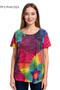 Front of the Blingy Rainbow Star Print T-Shirt style XTP-1-D13 from Creation in the multi print