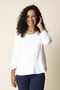 Front of the Core Travel Wrap Top style Core Travel Wrap Top from Habitat in the color white