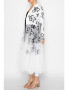 Side of the Contrast Blazer Jacket w/ Mesh Tulle style 4773 from Origami in the color ivory