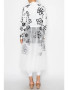 Back of the Contrast Blazer Jacket w/ Mesh Tulle style 4773 from Origami in the color ivory