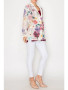 Side of the Glam Sequins Floral Print Lace Blazer style 4800BG from Origami in the beige purple print