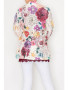 Back of the Glam Sequins Floral Print Lace Blazer style 4800BG from Origami in the beige purple print