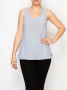 Front of the Shimmery Essential Sleeveless Lurex Tank style 4844 from Origami in the color silver/white