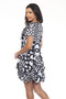 Back of the Polka-Dot Print Bubble Dress style D8959C-6462 from Tango Mango in the colors black and white