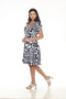 Front of the Polka-Dot Print Bubble Dress style D8959C-6462 from Tango Mango in the colors black and white