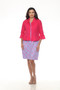 Front of the Ruffle Hem Button-Up Jacket style T6980-32 from Tango Mango in the color fuchsia