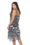 Back of the Polka-Dot Print Lace Dress style D9620-6462 from Tango Mango in the colors black and white