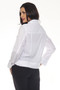 Back of the Studded Frayed Hem Jacket style T6670STUD-01 from Tango Mango in the color white