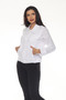 Front of the Studded Frayed Hem Jacket style T6670STUD-01 from Tango Mango in the color white
