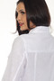 Back of the Studded Frayed Hem Jacket style T6670STUD-01 from Tango Mango in the color white