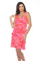 Front of the Red and White Print Cha Cha Dress style DR760-6403 from Tango Mango
