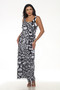 Front of the Polka-Dot Print Maxi Cha Cha Dress style DR760M-6462 from Tango Mango in the colors black and white