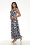 Side of the Polka-Dot Print Maxi Cha Cha Dress style DR760M-6462 from Tango Mango in the colors black and white
