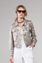 Front of the Animal Print Metallic Jacket style BCJ2665HMPR from Insight in the cheetah print
