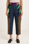 Front of the Boho Print Cropped Side Pocket Pants style P12403C from Eva Varro in the boho combo print