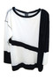 Front of the Black & Ivory Color Block Tunic style T12845 from Eva Varro