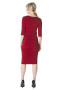 Back of the Elbow Sleeve Pleated Dress style D12555C from Eva Varro in the color red