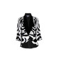 Front of the Reversible Peplum Jacket style J12923 from Eva Varro in the Linda/Black print