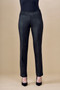 Front of the Vegan Leather Straight Pants from Insight in the color black